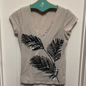 Express Sequin Feather Top M